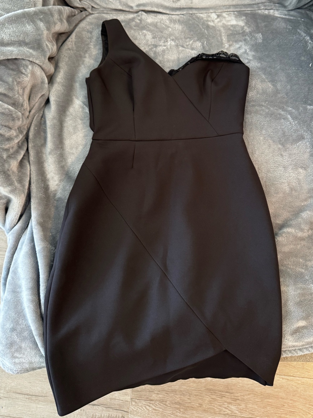 BCBGMaxAzria One-Shoulder Black Cocktail Dress